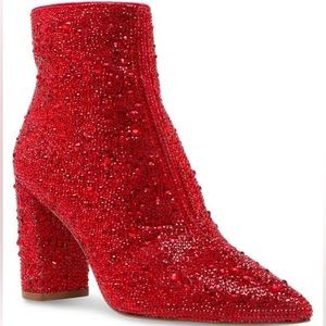 Betsy Johnson sparkle red booties